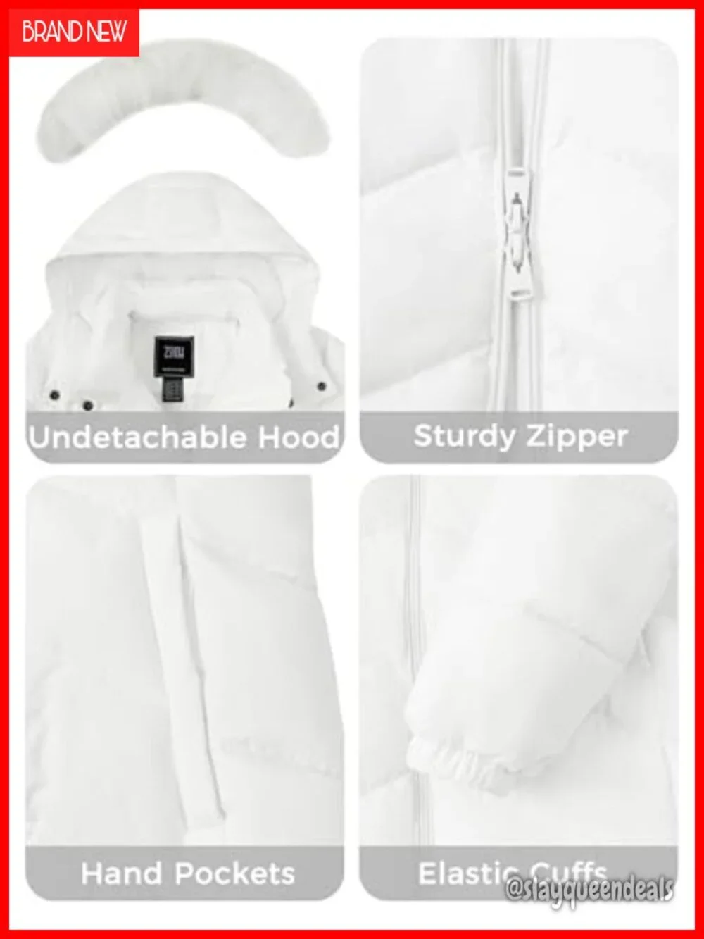 Long Quilted Puffer Jacket with Hood Waterproof Windproof Lightweight Winter